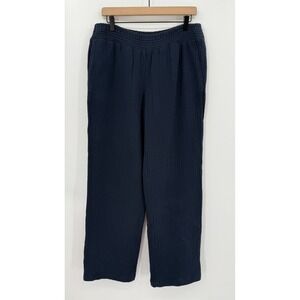 J Jill Pants Womens Medium TALL Blue Gauze Pull‎ On Elastic Waist Cotton NEW